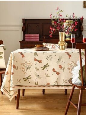 ISAENNE Designer Rectangular Elegant Tablecloth